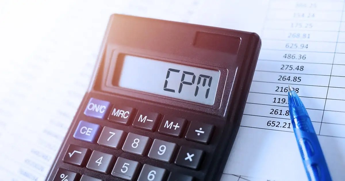 Free online CPM Calculator interface showing cost per mille marketing metrics and budget tracking