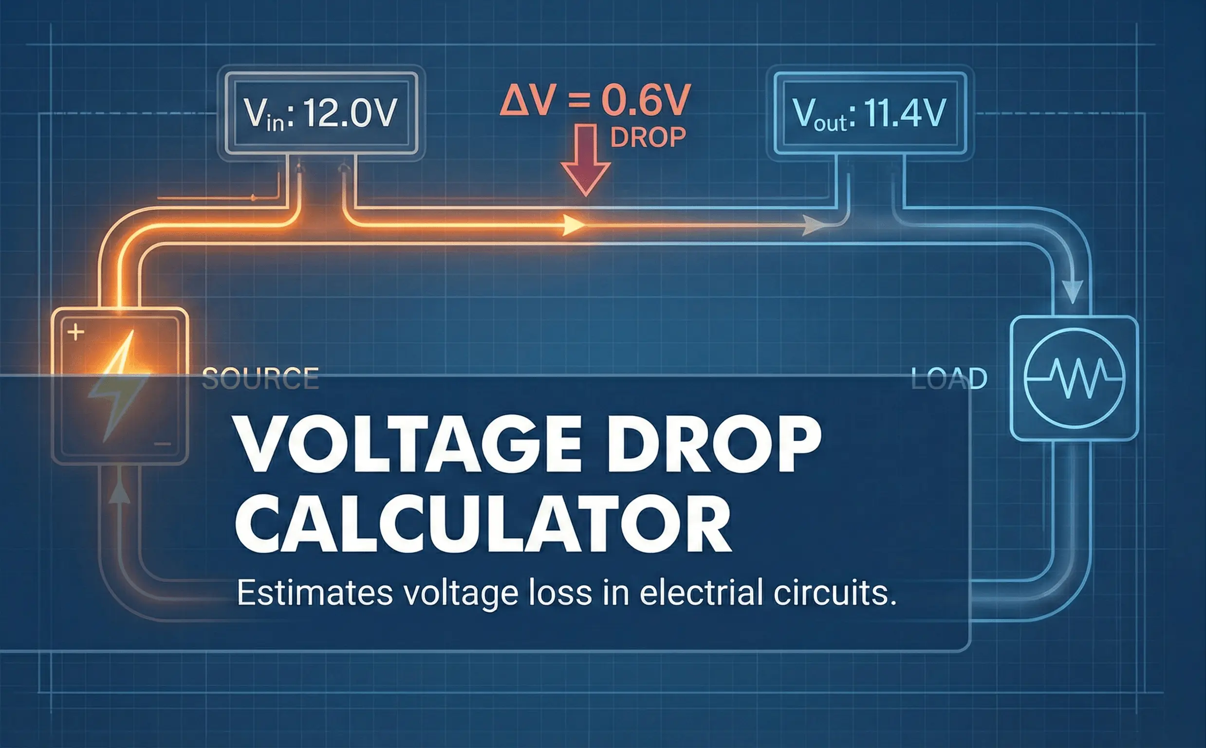 Technical wiring layout and calculation formulas optimized for the voltage drop calculator